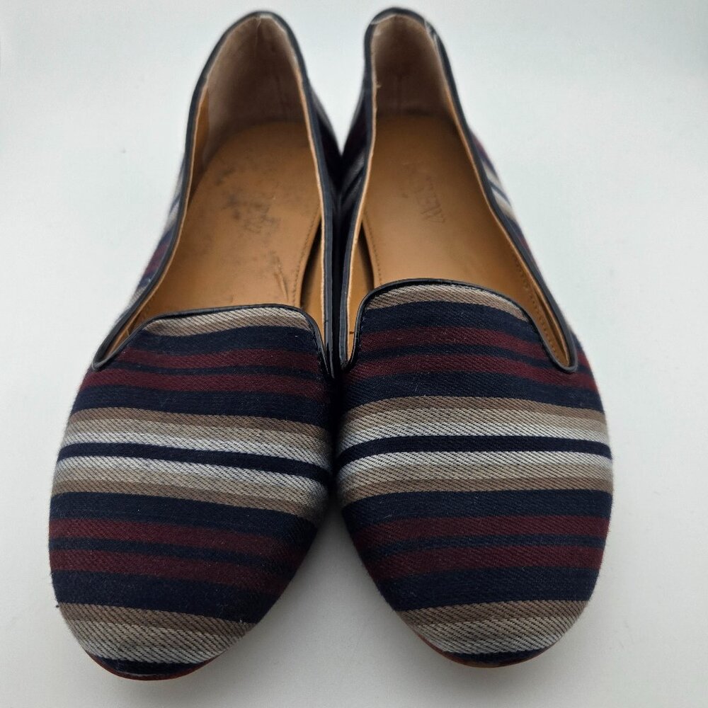 J Crew Loafers Womens Size 6 Striped Flats Slip On Shoes